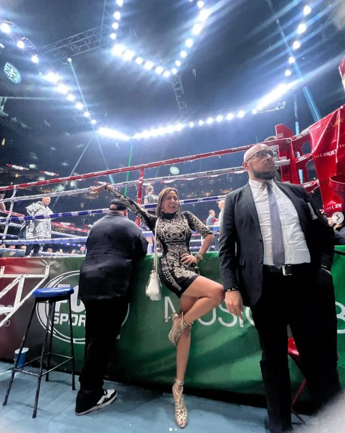 Mishara Medina en un evento de boxeo profesional